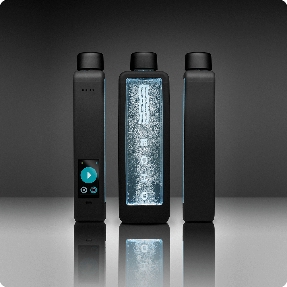 ECHO Flask Hydrogen Water Bottle — sleek black with digital display